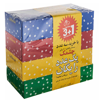 دستمال کاغذی خالدار ( 1 و 3) عددی دو لایه 100 برگ چشمک